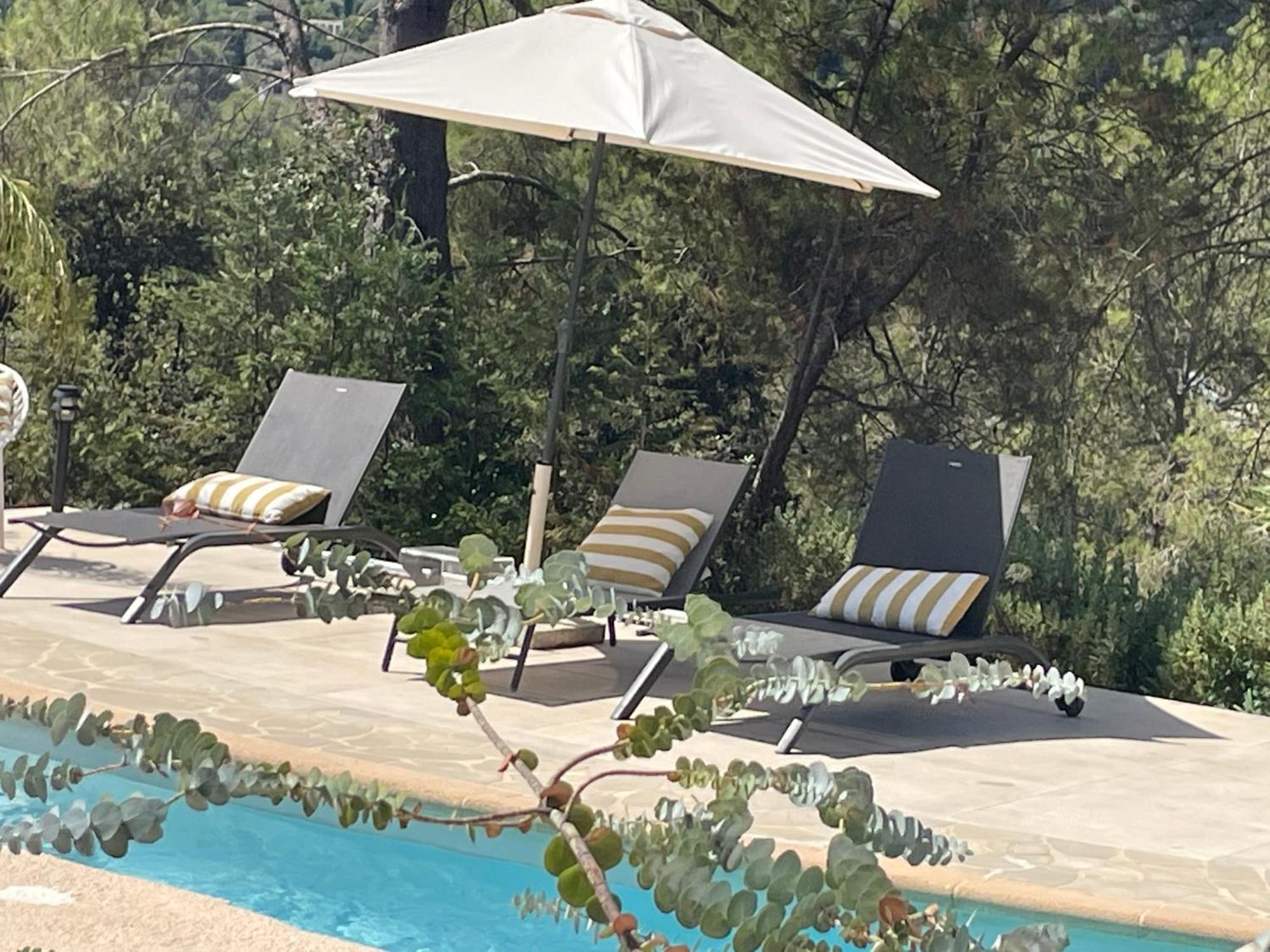La Villa Des Carriers- Maison Avec Piscine Proche Mer Roquefort Les Pins Bagian luar foto